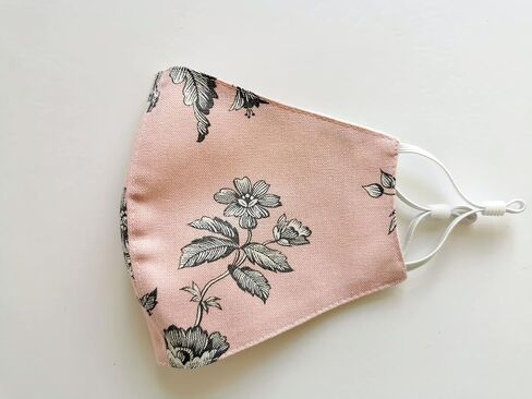 Pink Face Mask, Toile De Jouy Facemask for Women, With Ear Loops and Adjustable Locks, One Size in Saudi Arabia