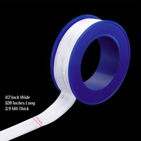 Skylety Plumber Tape, Thread Seal Tapes PTFE Pipe Sealant Seal Tape Industrial Sealant Tape for Shower Head, Pipe Sealing1/2 by 520 Inches, White in Saudi Arabia