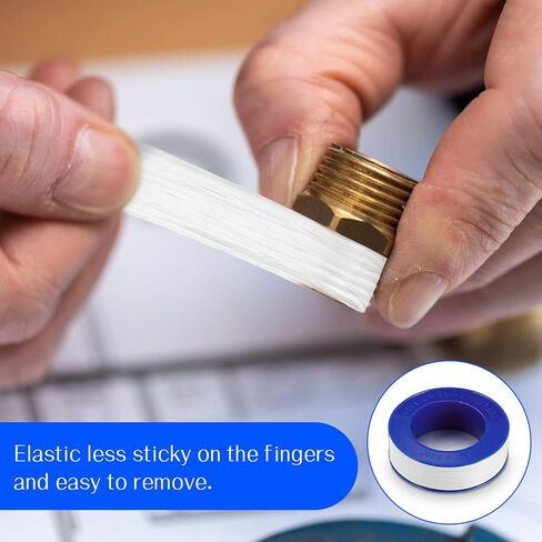 Skylety Plumber Tape, Thread Seal Tapes PTFE Pipe Sealant Seal Tape Industrial Sealant Tape for Shower Head, Pipe Sealing1/2 by 520 Inches, White in Saudi Arabia