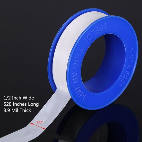 Skylety Plumber Tape, Thread Seal Tapes PTFE Pipe Sealant Seal Tape Industrial Sealant Tape for Shower Head, Pipe Sealing1/2 by 520 Inches, White in Saudi Arabia