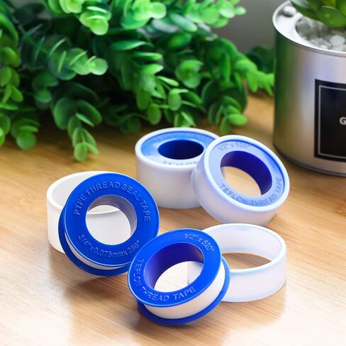 Skylety Plumber Tape, Thread Seal Tapes PTFE Pipe Sealant Seal Tape Industrial Sealant Tape for Shower Head, Pipe Sealing1/2 by 520 Inches, White in Saudi Arabia