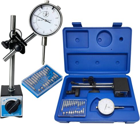 TR TOOLROCK Professional 0-1.0" Dial Indicator with Magnetic Base Holder & Point Precision Inspection Set Tester Gage Gauge Fine Adjustable Long Arm 0.001" Precision in Saudi Arabia