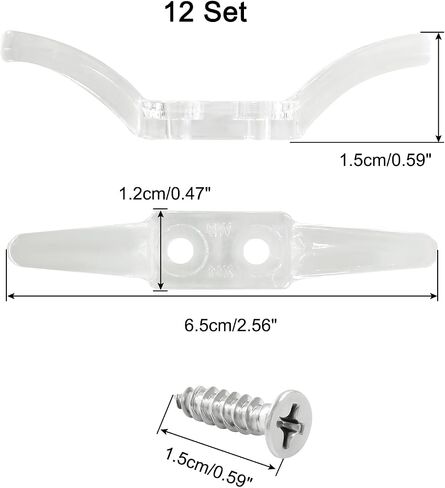 12 PCS Metal Blind Cord Cleats, 6.5 x 1 cm Blind Cord Winder Safety Rope Cleats with Screws for Window Blinds Boats and Awnings (Metal,Silver) in Saudi Arabia