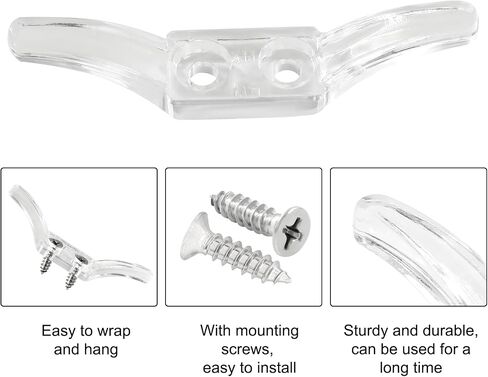 12 PCS Metal Blind Cord Cleats, 6.5 x 1 cm Blind Cord Winder Safety Rope Cleats with Screws for Window Blinds Boats and Awnings (Metal,Silver) in Saudi Arabia