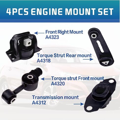 A4320 حامل عزم دوران المحرك الأمامي الأيمن متوافق مع Nissan Cube 2009-2014 1.8L & Versa 2007-2012 1.8L & Murano 2009-2014 & Tiida 2007-2018 1.8L OE 11350EL00A 1pes in Kuwait