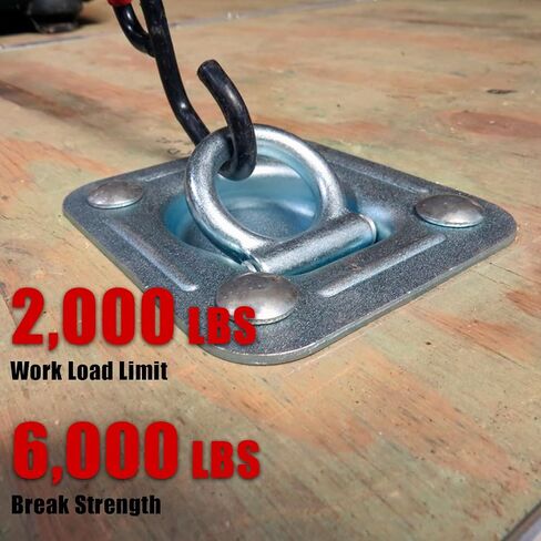 Recessed Tie Down D-Rings Anchor x 4Pack, 6,000 lb. Capacity, Bolt-on, with Backing Support Plates, for Flatbed Trailer/Truck, Great for Securing Equipment, Cargo and Other Loads in Saudi Arabia