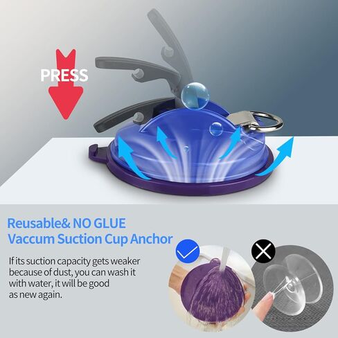 UPGRADE-4 قطع أكواب شفط شديدة التحمل للتخييم، كوب شفط مفرغ مع 8 قطع خطافات و4 قطع مشابك قماش القنب، مرساة جدارية لأكواب الشفط الخارجية لإكسسوارات قماش القنب للتخييم، مظلة جانبية للسيارة in Kuwait