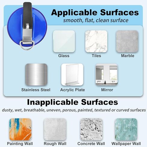 UPGRADE-4 قطع أكواب شفط شديدة التحمل للتخييم، كوب شفط مفرغ مع 8 قطع خطافات و4 قطع مشابك قماش القنب، مرساة جدارية لأكواب الشفط الخارجية لإكسسوارات قماش القنب للتخييم، مظلة جانبية للسيارة in Kuwait