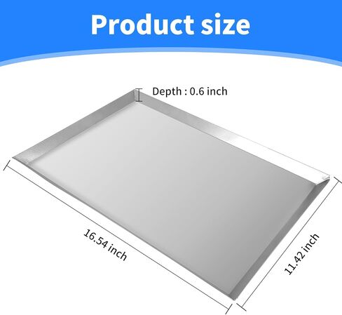 صينية قفص معدنية للكلاب، صينية قفص للكلاب الصغيرة متوافقة مع منازل الحيوانات الأليفة والغرب الأوسط الدقيقة للحيوانات الأليفة، صينية بديلة لقفص الكلاب مقاومة للمضغ والتشقق (16.53 × 12.59 × 0.78 بوصة) in Kuwait