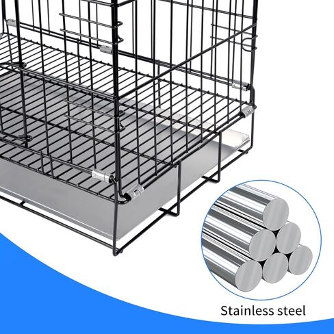 صينية قفص معدنية للكلاب، صينية قفص للكلاب الصغيرة متوافقة مع منازل الحيوانات الأليفة والغرب الأوسط الدقيقة للحيوانات الأليفة، صينية بديلة لقفص الكلاب مقاومة للمضغ والتشقق (16.53 × 12.59 × 0.78 بوصة) in Kuwait