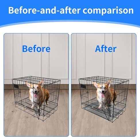 صينية قفص معدنية للكلاب، صينية قفص للكلاب الصغيرة متوافقة مع منازل الحيوانات الأليفة والغرب الأوسط الدقيقة للحيوانات الأليفة، صينية بديلة لقفص الكلاب مقاومة للمضغ والتشقق (16.53 × 12.59 × 0.78 بوصة) in Kuwait