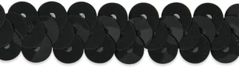 1 Row 3/8" Metallic Stretch Sequin Black | (10 Yard Cut) Trim in Saudi Arabia