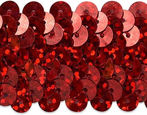 Trims by The Yard 3-Row Starlight Hologram Sequin Stretch Trim, 1 1/4-Inch Versatile Sequins for Crafts, Durable Sequin Trim for Costumes, Fashion, and Home Decor, 20 Yards Cut, Gold in Saudi Arabia