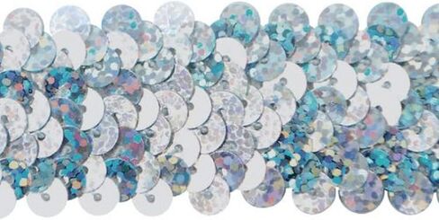 Trims by The Yard 3-Row Starlight Hologram Sequin Stretch Trim, 1 1/4-Inch Versatile Sequins for Crafts, Durable Sequin Trim for Costumes, Fashion, and Home Decor, 20 Yards Cut, Gold in Saudi Arabia