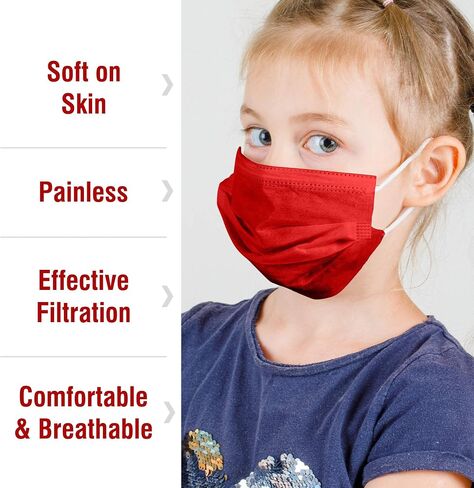 WECARE Disposable Kids Face Masks - 50 Variety Pack in Saudi Arabia