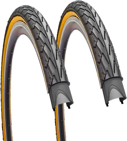 2 Pack 700x35C Road Bike Tires Brown Wall with 2 Levers 48mm Presta Valves with or Without Inner Tubes Bicycle Tire Foldable Replacement Tires for City Street Commuter Comfort Tires in Saudi Arabia