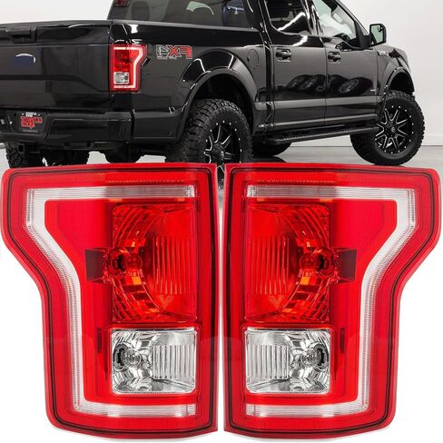 غطاء المصابيح الخلفية للسائق والراكب متوافق مع المصابيح الخلفية 2015 2016 2017 Ford F150 F-150 مع لمبة in Kuwait