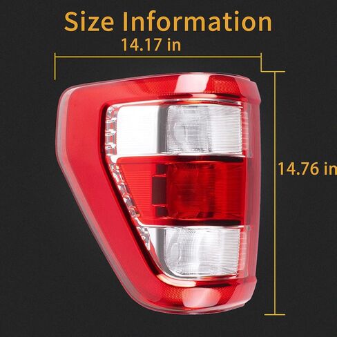 غطاء المصابيح الخلفية للسائق والراكب متوافق مع المصابيح الخلفية 2015 2016 2017 Ford F150 F-150 مع لمبة in Kuwait
