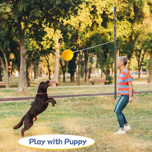 مجموعة كرة الحبل مع قاعدة - مجموعة كرة الحبل شديدة التحمل، كرة وحبل وعمود بطول 9.1 قدم - مجموعة كرة حبل محمولة للأطفال والكلاب في الفناء الخلفي in Kuwait