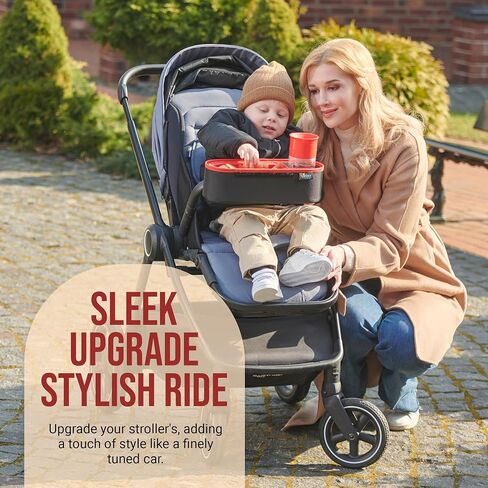 Universal Stroller Snack Tray with Cup Holder 2 in 1 - Non Slip Clip On Stroller Tray Attachment - Fit Most Strollers - Baby Stroller Accessories - Universal Stroller Cup Holder and Snack Tray in Saudi Arabia