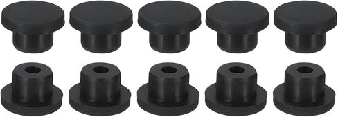 MECCANIXITY Silicone Rubber Hole Plug Soft Flexible Stopper for 9-10mm Hole Black 10 Pieces in Kuwait