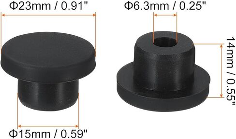 MECCANIXITY Silicone Rubber Hole Plug Soft Flexible Stopper for 9-10mm Hole Black 10 Pieces in Kuwait