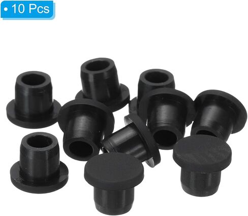 MECCANIXITY Silicone Rubber Hole Plug Soft Flexible Stopper for 9-10mm Hole Black 10 Pieces in Kuwait