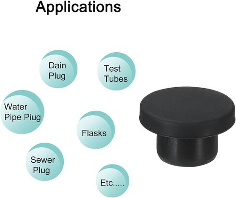 MECCANIXITY Silicone Rubber Hole Plug Soft Flexible Stopper for 9-10mm Hole Black 10 Pieces in Kuwait