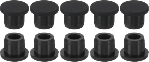 MECCANIXITY Silicone Rubber Hole Plug Soft Flexible Stopper for 9-10mm Hole Black 10 Pieces in Kuwait
