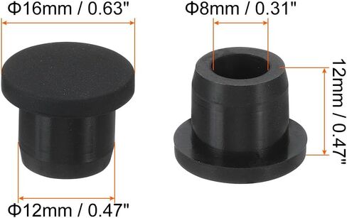 MECCANIXITY Silicone Rubber Hole Plug Soft Flexible Stopper for 9-10mm Hole Black 10 Pieces in Kuwait