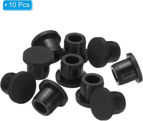MECCANIXITY Silicone Rubber Hole Plug Soft Flexible Stopper for 9-10mm Hole Black 10 Pieces in Kuwait