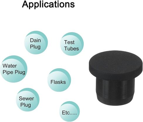 MECCANIXITY Silicone Rubber Hole Plug Soft Flexible Stopper for 9-10mm Hole Black 10 Pieces in Kuwait