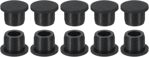 MECCANIXITY Silicone Rubber Hole Plug Soft Flexible Stopper for 9-10mm Hole Black 10 Pieces in Kuwait