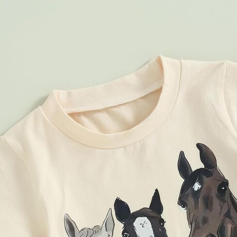WZTYYDS Toddler Baby Boy Clothes Animals Summer Outfit T-shirt Shorts Set | 6 12 18 24 Month 2T 3T 4T Boys Clothing Set, Short Sleeve, Farming Outfit, Cow, Western Clothes in Saudi Arabia
