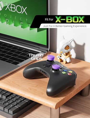 مجموعة ELETIUO 5 أزواج/10 قطع من مقابض الإبهام لسلسلة Xbox X/S، Xbox One، وحدة تحكم Xbox One X/S، غطاء عصا التحكم من السيليكون المضاد للانزلاق مع 5 تصميمات، غطاء عصا التحكم التناظرية المخصصة، أرجواني مجري in Kuwait