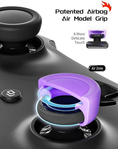 مجموعة ELETIUO 5 أزواج/10 قطع من مقابض الإبهام لسلسلة Xbox X/S، Xbox One، وحدة تحكم Xbox One X/S، غطاء عصا التحكم من السيليكون المضاد للانزلاق مع 5 تصميمات، غطاء عصا التحكم التناظرية المخصصة، أرجواني مجري in Kuwait