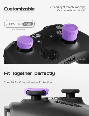 مجموعة ELETIUO 5 أزواج/10 قطع من مقابض الإبهام لسلسلة Xbox X/S، Xbox One، وحدة تحكم Xbox One X/S، غطاء عصا التحكم من السيليكون المضاد للانزلاق مع 5 تصميمات، غطاء عصا التحكم التناظرية المخصصة، أرجواني مجري in Kuwait