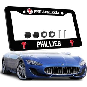 1PCS Black License Plate Frames for Yankees, Car License Plate Bracket Holder, Premium Aluminum Alloy Weather Proof License Plate Covers with Screw Caps Cover Set Car Accessories in Saudi Arabia