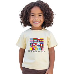 Hispanic Heritage Month Shirt Kids Toddler Boys Girls, Latino Countries Flag T-Shirt National Hispanic Gifts Tee Tops 2T-8Y in Saudi Arabia