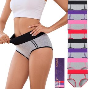 ملابس داخلية نسائية عالية الخصر للتحكم في البطن، ملابس داخلية من القطن الناعم، سراويل داخلية بتغطية كاملة in Kuwait