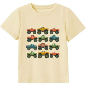 Toddler Shirts Boys Kids Construction Alphabet Truck Graphic Short Sleeve Tee Shirt Clothes for 2-7 Years Old in Kuwait