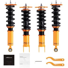 maXpeedingrods Coilovers for Infiniti G37 V36 Sedan RWD 2009-2015, G37 Coupe 2008-2013, for Nissan 370Z RWD 2009+, Height Adjustable Coilovers Suspension Kit Struts, Preset Damping Lowering Kit Gold in Saudi Arabia