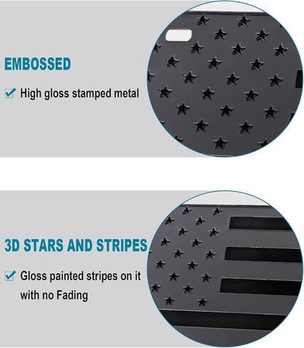 American Flag License Plate for Front Bumper, Black Aluminum Car Tag Frame Cover with 3D Embossed USA Flag Pattern, with Screws, Metal Decals in Saudi Arabia