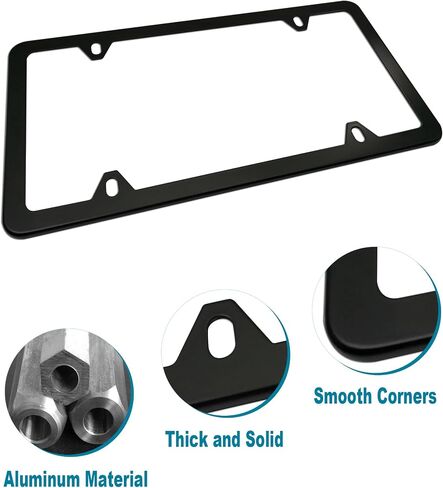 American Flag License Plate for Front Bumper, Black Aluminum Car Tag Frame Cover with 3D Embossed USA Flag Pattern, with Screws, Metal Decals in Saudi Arabia