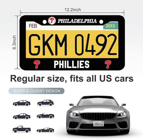 1PCS Black License Plate Frames for Yankees, Car License Plate Bracket Holder, Premium Aluminum Alloy Weather Proof License Plate Covers with Screw Caps Cover Set Car Accessories in Saudi Arabia