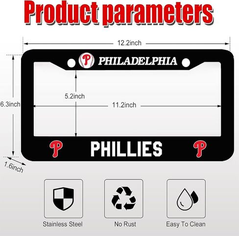 1PCS Black License Plate Frames for Yankees, Car License Plate Bracket Holder, Premium Aluminum Alloy Weather Proof License Plate Covers with Screw Caps Cover Set Car Accessories in Saudi Arabia