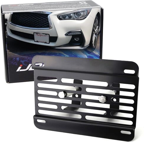 iJDMTOY مجموعة أدوات نقل لوحة الترخيص بدون مثقاب أمامي متوافقة مع إنفينيتي Q50 2016 مع شبكة / إدراج على شكل ماسي سفلي للمصد in Saudi Arabia