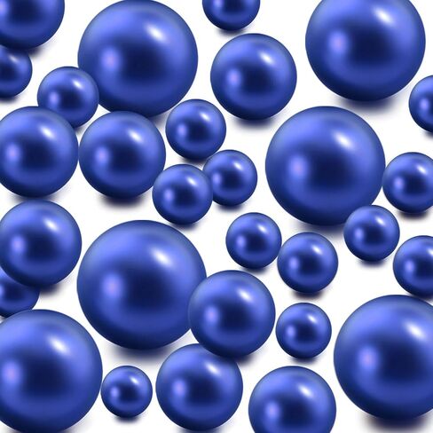 Vase Filler Beads 100PCS Royal Blue Floating Bead for Centerpieces Vases Fake Pearl for Floating Candles Wedding Table Birthday Theme Party Home Decor Makeup Brush Beads No Hole 20/14/10mm in Saudi Arabia