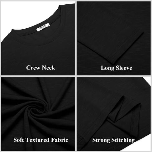 COOFANDY Mens Long Sleeve T Shirts Casual Crew Neck Tee Shirts Lightweight Soft Pullover Tops in Kuwait