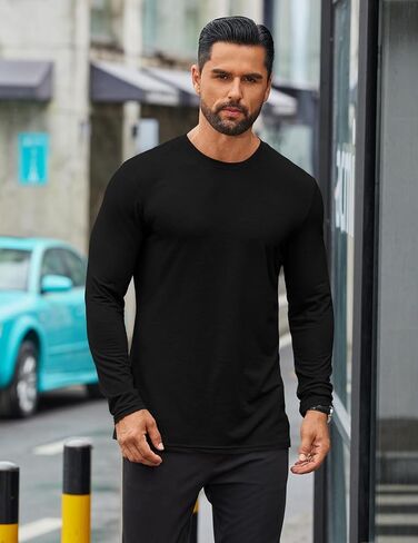 COOFANDY Mens Long Sleeve T Shirts Casual Crew Neck Tee Shirts Lightweight Soft Pullover Tops in Kuwait